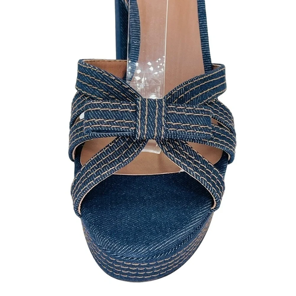 Tabitha Simmons Womens Platform Sandals EU 40B US 10M Indigo Denim Medium Width